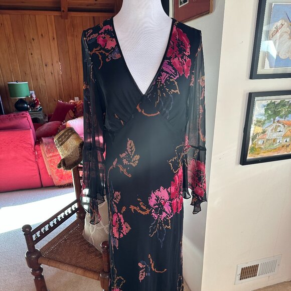 Ice Dresses & Skirts - ICE Y2K Vintage Black Red Floral Dress – 10